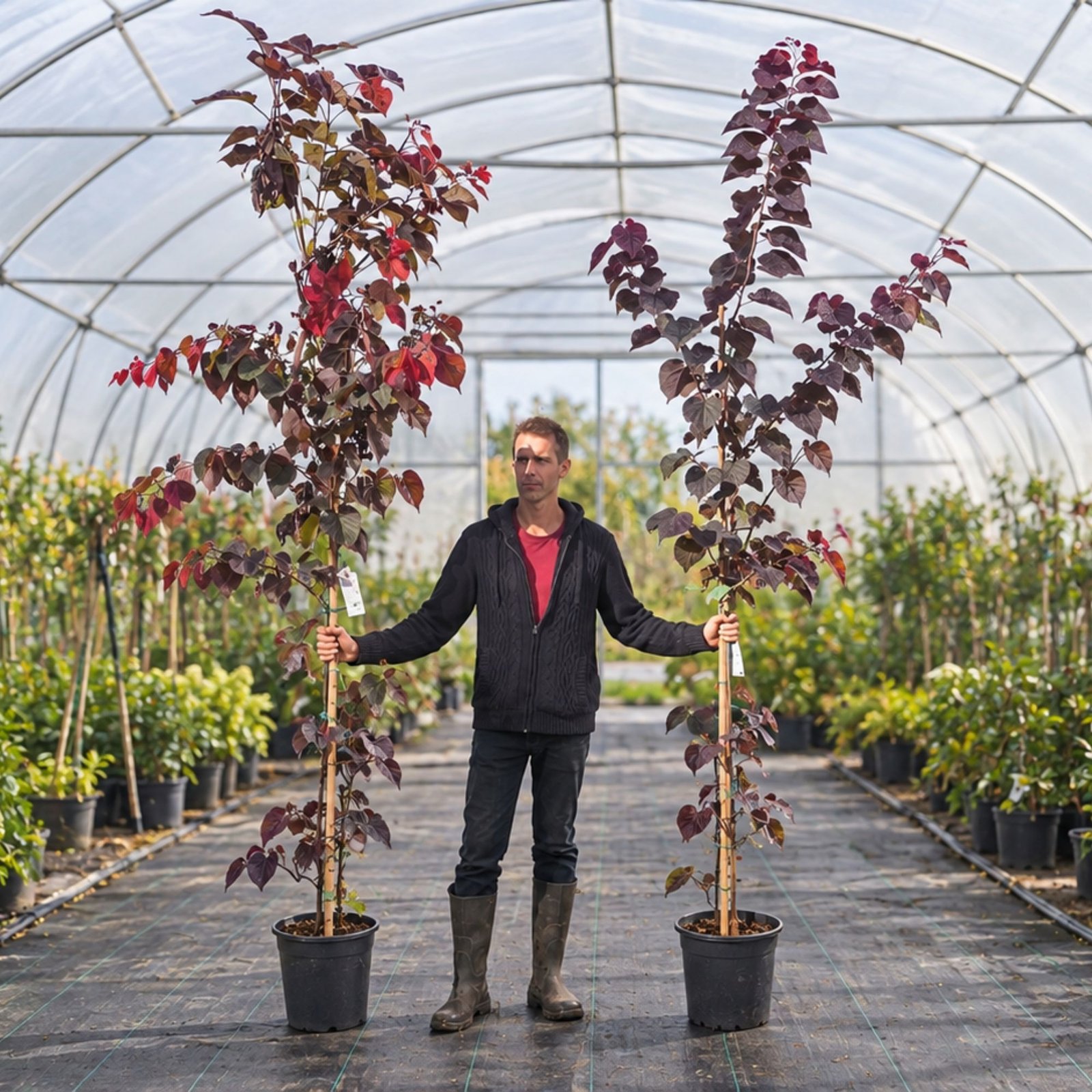 bordo-levelü-judasfa-Cercis-canadensis-Forest Pansy-diszfa-csemete-ar-www.koronakert.hu-9 Bordó levelű Júdásfa 200cm "Cercis canadensis Forest Pansy" (cserepes díszfa)
