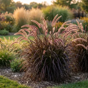 Bordó levelű tollborzfű 40 cm Pennisetum × advena ‘Rubrum’ (kertészeti díszfű áru)
