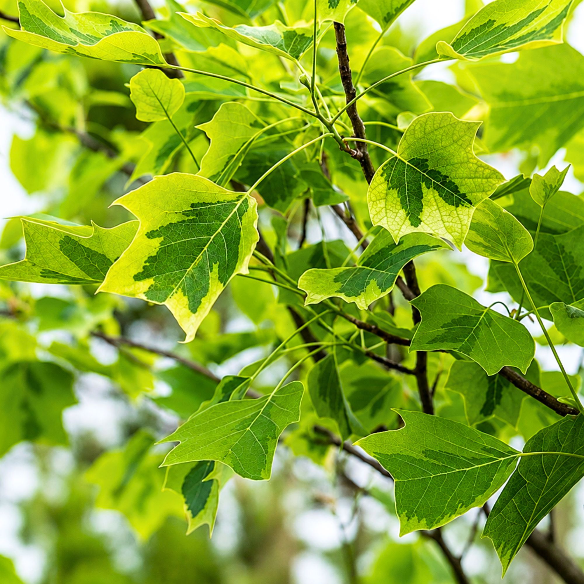 tulipanfa-sarga-tarka-levelü-Liriodendron tulipifera-Aureomarginatum-csemete-ár-www.koronakert.hu-6 Arany tarka levelű Tulipánfa ‘Aureomarginatum’ Liriodendron tulipifera (konténeres díszfa)