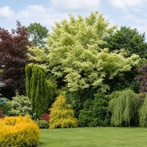 Fehér tarka levelű juhar "Acer platanoides Drummondii" 400 cm (konténeres díszfa)